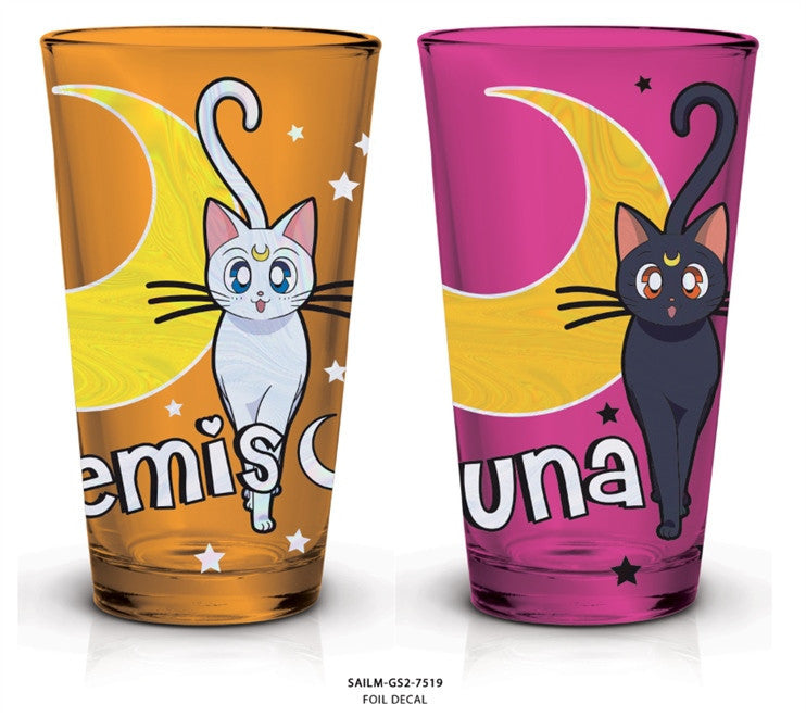 Sailor Moon Artemis & Luna pint set