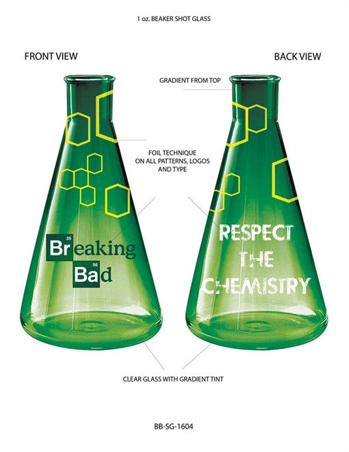 BREAKING BAD RESPECT CHEMISTRY SHOT GLASS