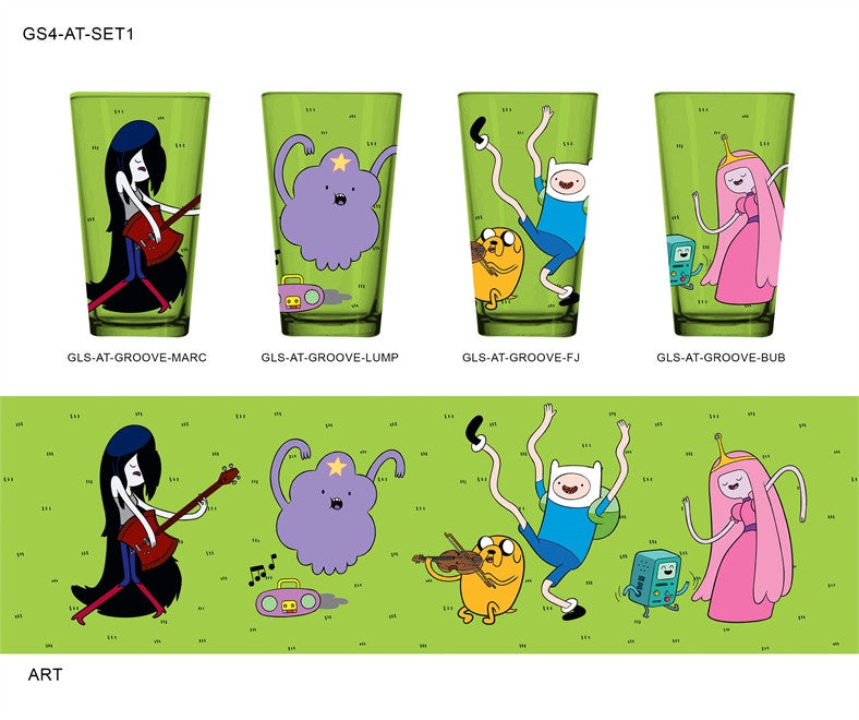 ADVENTURE TIME CHARACTERS 4-PACK PINT GLASS