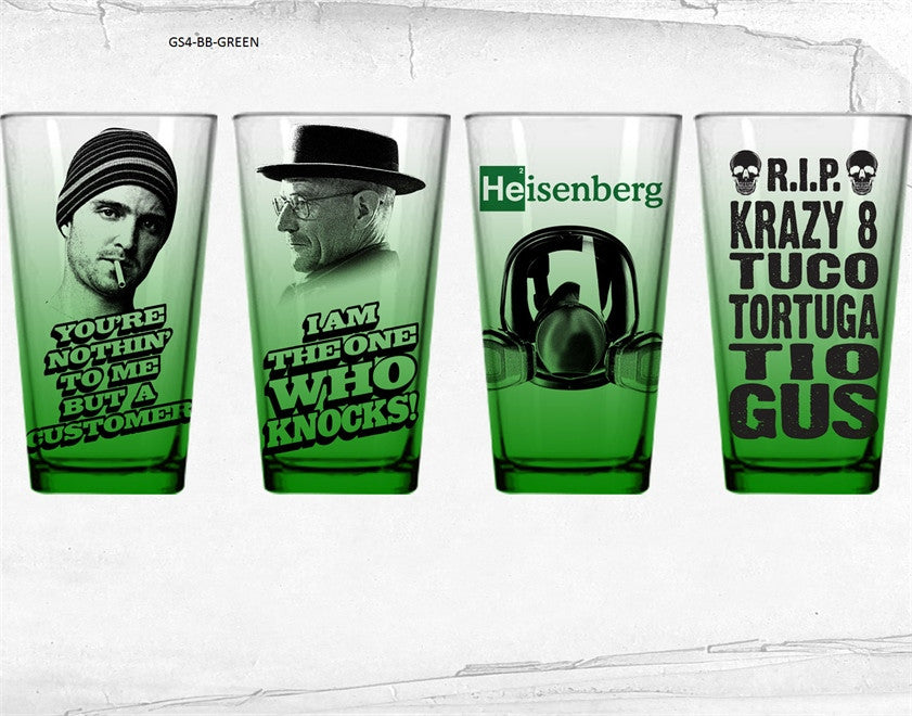 Breaking Bad 4-Pack Pint Glass Green
