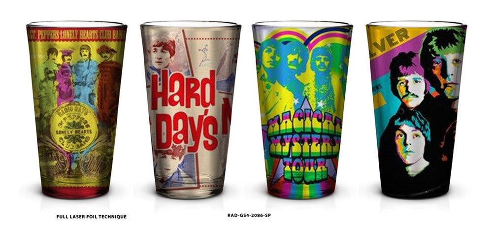 BEATLES CD ART 4-PACK PINT GLASS