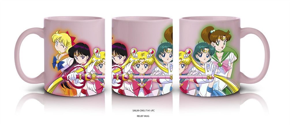 Sailor Moon group relief coffee mug