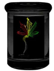 Smoke Rasta Pot Leaf 3 oz Stash jar